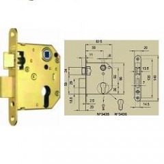3436/l biztonsági bevéső zár fordítható cilinder lyukas